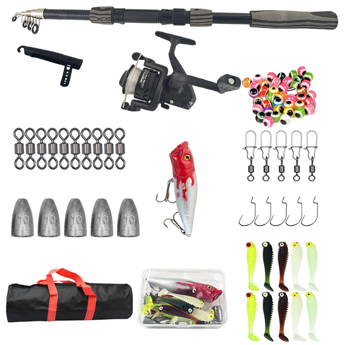 Fishing Rod Spinning - Kit Joran Pancing Teleskopik Portabel 1.8m